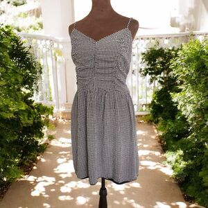 Maurices 2X Dress Y2K Black White Gingham Mini Sundress Cottagecore Cowgirl